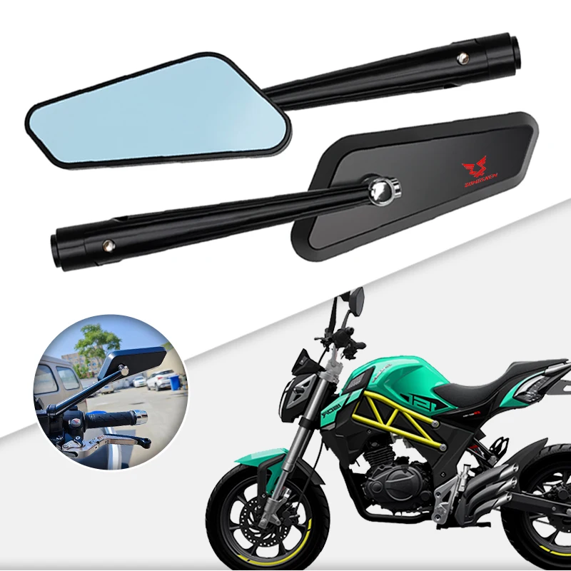 2Pcs Anti-fall Durable Motorcycle Side Rearview Mirrors Rear View Mirror For Zongshen Zong shen RX125 RX500 SR150 ZS150GY
