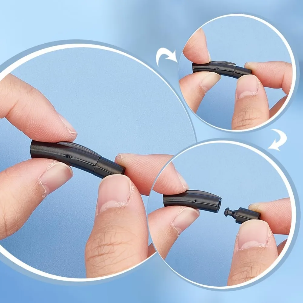 4 قطعة 2 ألوان العمود 304 الفولاذ المقاوم للصدأ حربة قلادة المشابك مع دفع زر الحبل نهاية موصلات المشابك حبل المشابك والمجوهرات #5