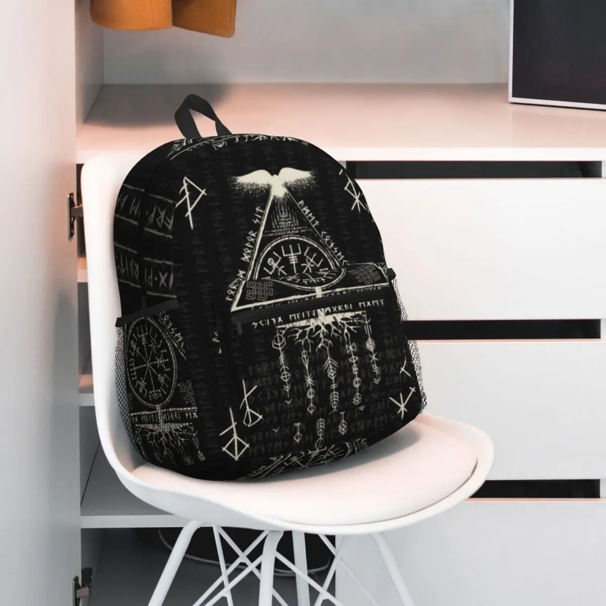 Viking Rune Triangle Design And Norse Symbols Backpack Student BookBag Children School Bag Computer Shoulder Bags for Boys Girls
