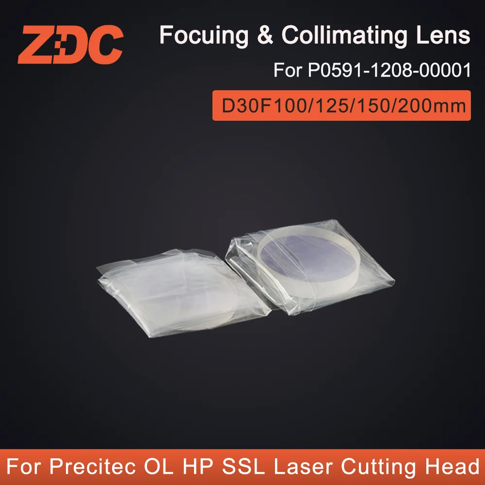Lente de enfoque láser de fibra de alta calidad, lente de colimación D30F100/125/150/200mm P0591-1208-00001 para máquina láser Precitec OL HP SSL