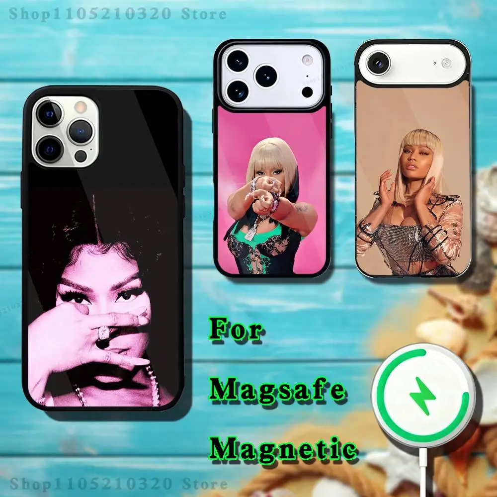 

N-Nicki Minaj Rapper Phone Case For iPhone 17,16,15,14,13,12,11,Pro,Max,Plus,Mini,SE4,E Magnetic Magsafe Wireless Charging