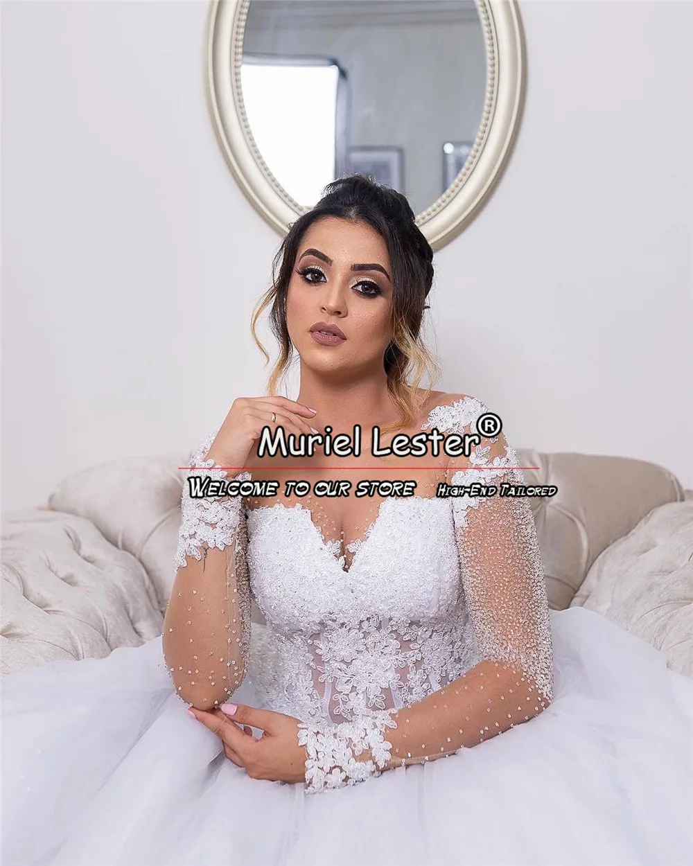 Robe de Mariée Blanche de Luxe Citroperlée à Manches sulf, Vêtement de ixFormelle, pour Patients, Quelle que soit la Femme, 2024