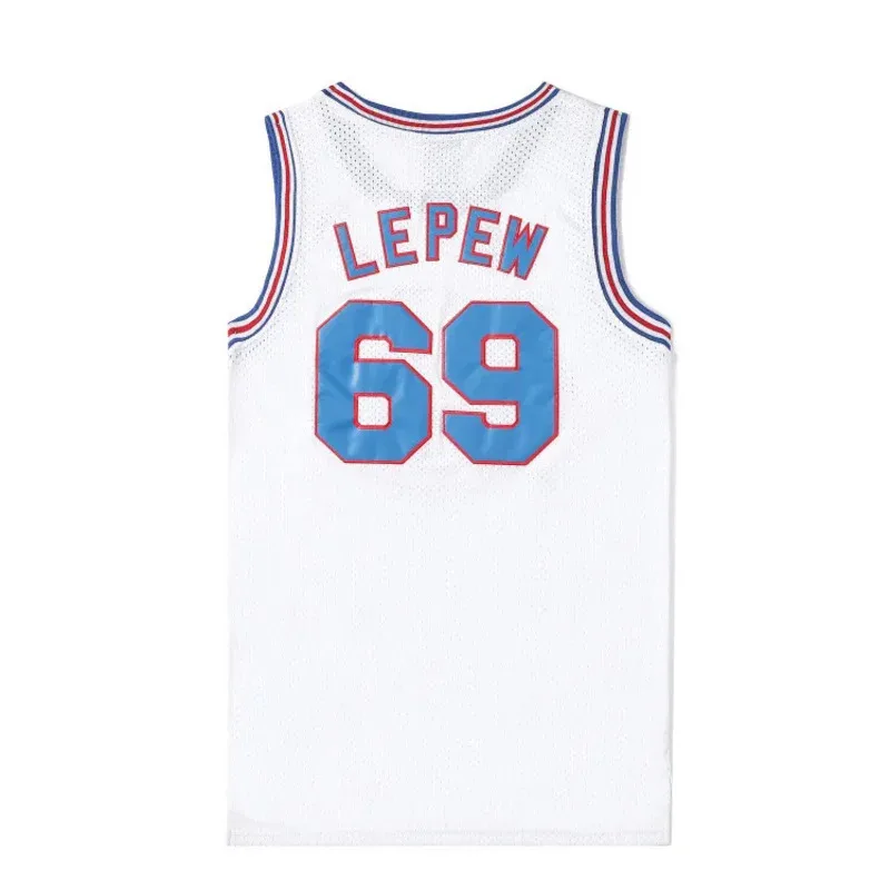 

Классический костюм для косплея Space Jam Film, версия с вышитым джерси, баскетбольная одежда, белый, черный, номер. трикотаж 34