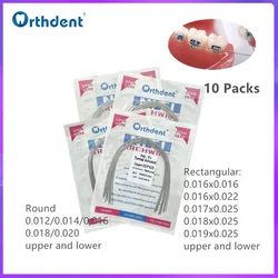 10 Packs Dental Thermal Activated Arch Wires Orthodontic Niti Archwire Natural Form Dentistry Arc For Brace Round/Rectangular