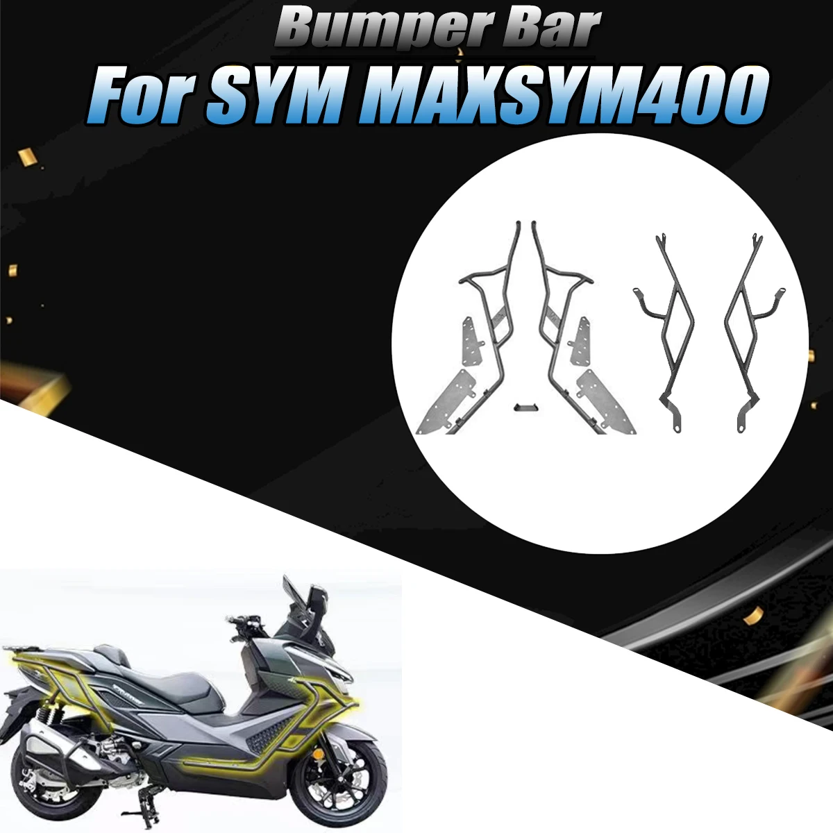 Fit For SYM MAXSYM400 MAXSYM 400 Motorcycle anti fall bumper accessories modification frame guard front rear bumper