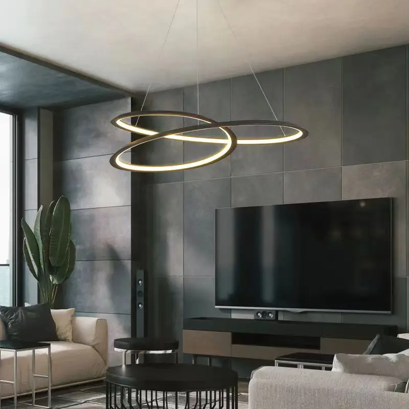 Modern LED Pendant Light para sala de jantar, Cozinha, Sala de estar, Quarto, Design simples, Lustre de teto, Smart Remote Pendurado Lâmpada