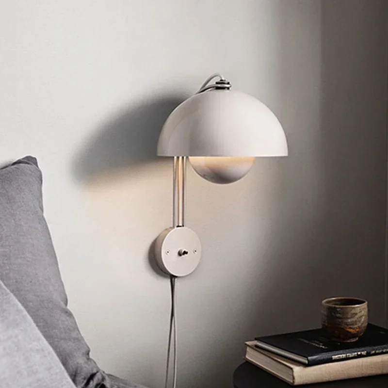 

Modern LED Wall Lamp Flower Bud Wall Light Mushroom Sconces Creative Macaron Switch Bedside Night LightLighting Fixture