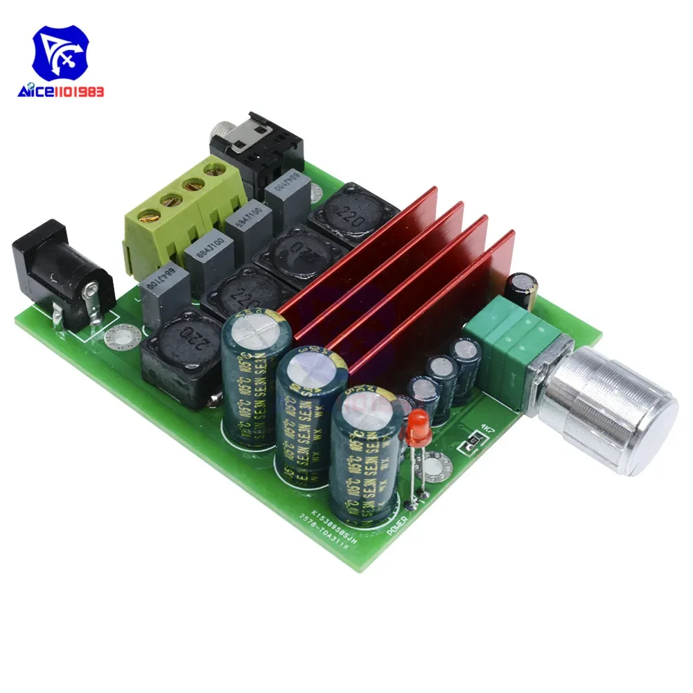 diymore TPA3116 DC 8 -25V 100W Subwoofer Digital Power Stereo Amplifier Module Adjustable TPA3116D2 Amplifier Board