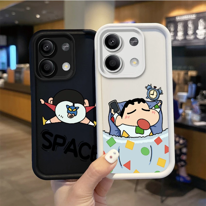 Cute C-Crayon S-ShinChan Case For Redmi Note 13 12 Pro Plus 5G Note 13 12 11 10 9 Pro 12C 10C 9C A2 A1 Silicone Protective Cover