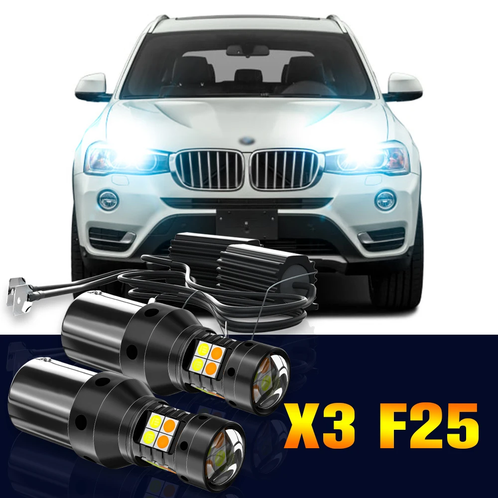 

2pcs LED Dual Mode Turn Signal+Daytime Running Light DRL Lamp For BMW X3 F25 2010-2017 2011 2012 2013 2014 2015 2016 Accessories