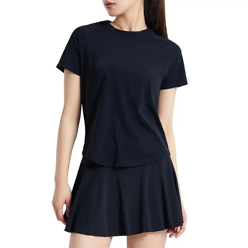2pcs Tennis Skirt Set Women Summer Sports Suit Fitness Top Skort Sets Golf Wear Set Sportswear Outfits Outfit Fitness Clothing - view 3
