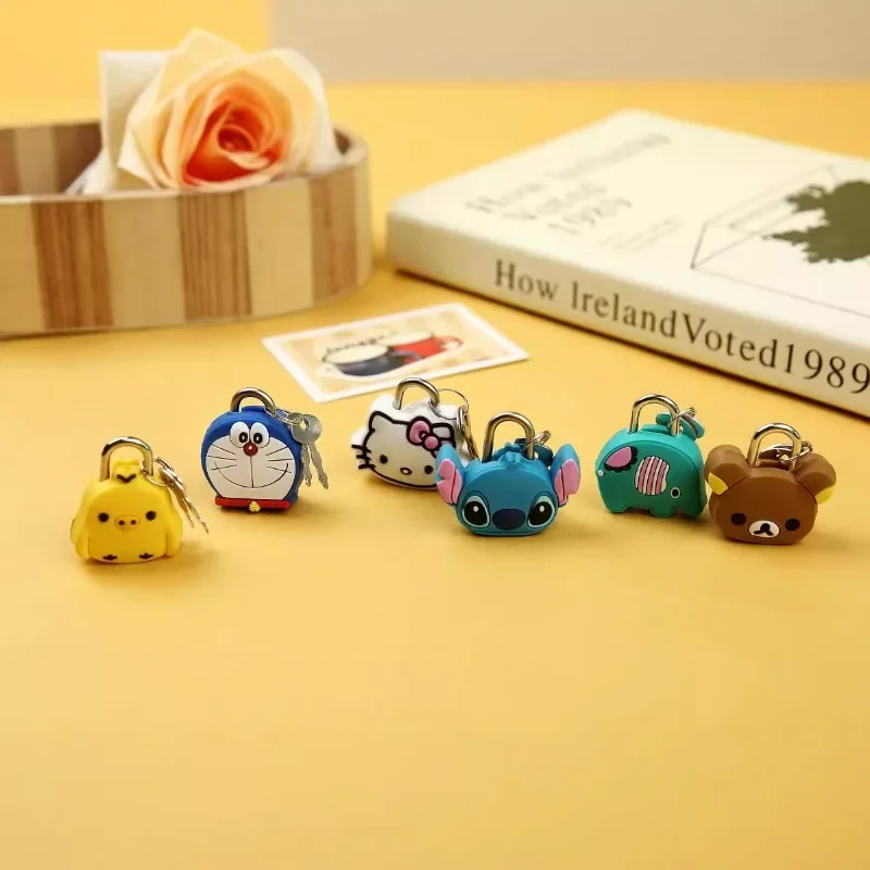 Popular anime Doraemon Elementary School Diary Cartoon Mini Lock Sanrio Melody Doll Metal Luggage Lock Head Drawer Key Lock