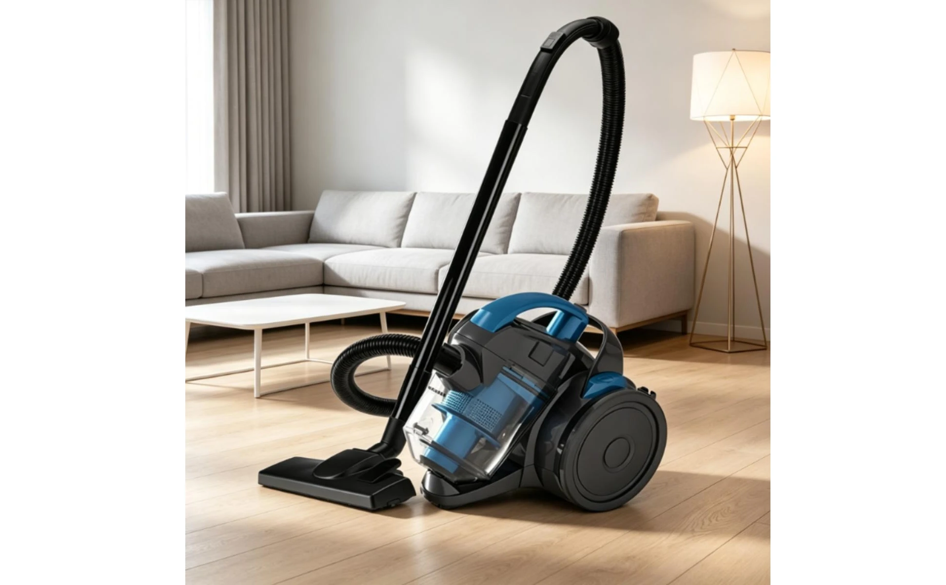 Corded Canister Vacuum Cleaner Transparent Dust Bin Bagless Canister Vacuum Long Flexible Hose Extension Tubes