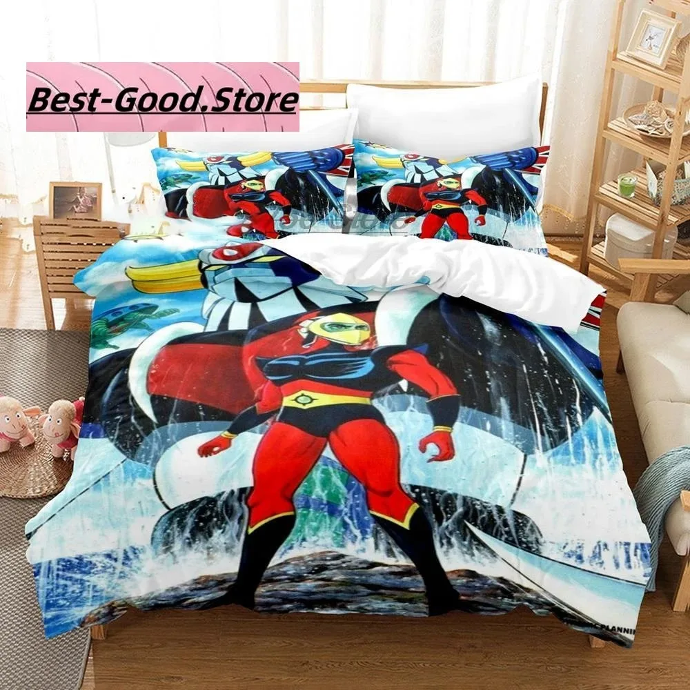 

Cartoon Goldorak Grendizer UFO Robo Bedding Set Boys Girls Twin Queen King Size Duvet Cover Pillowcase Bed boys Adult Bedroom