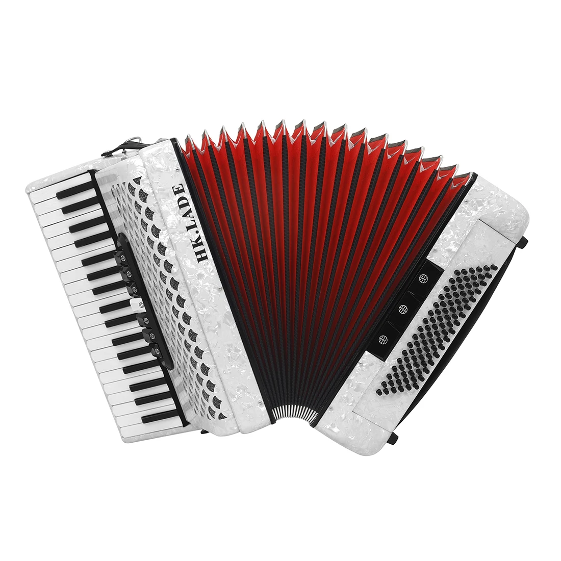 HK.LADE AH-100 Accordion 37 Keys 96 Bass Multiple-voice Accordion with Bag Strap Keyboard Instrument for Grading Performance