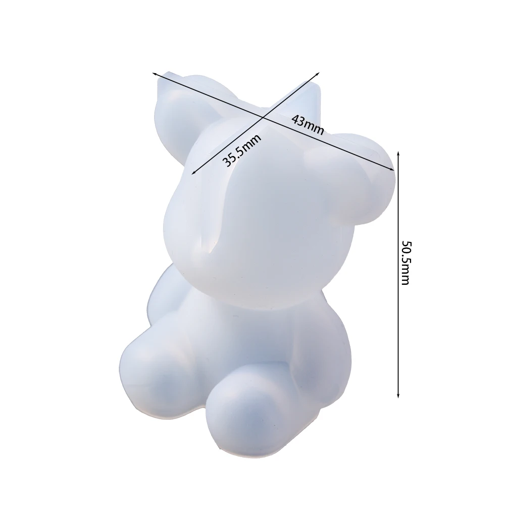 3D Bear Silicone Mold Faceted Rabbit Epoxy Resin Mould for DIY Keychain Pendant Epoxy Resin Crafts Bag Hanging Charms Decoration