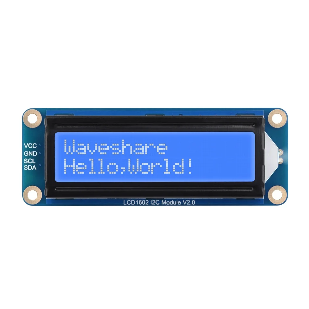 LCD1602 I2C Module (Blue) Waveshare Options for Three Colors 32 Characters LCD 3.3V/5V Backlight Adjustable