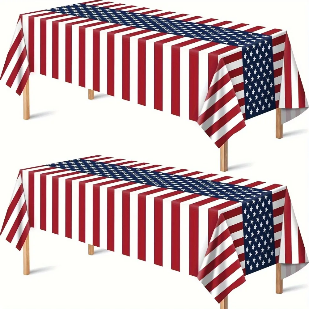 American Flag Tablecloth Waterproof Oil-Proof Patriotic Table Cover for 250th Anniversary July 4th Independence Day Party Decor