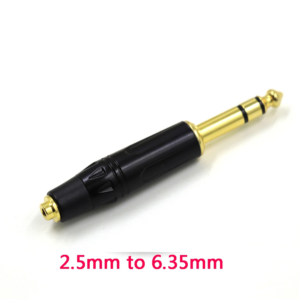 TOP-HiFi Ultra Short 1/4 6.35mm TRS Male to 2.5/3.5/4.4mm Balanced Female Adapter Converter Gold Plated