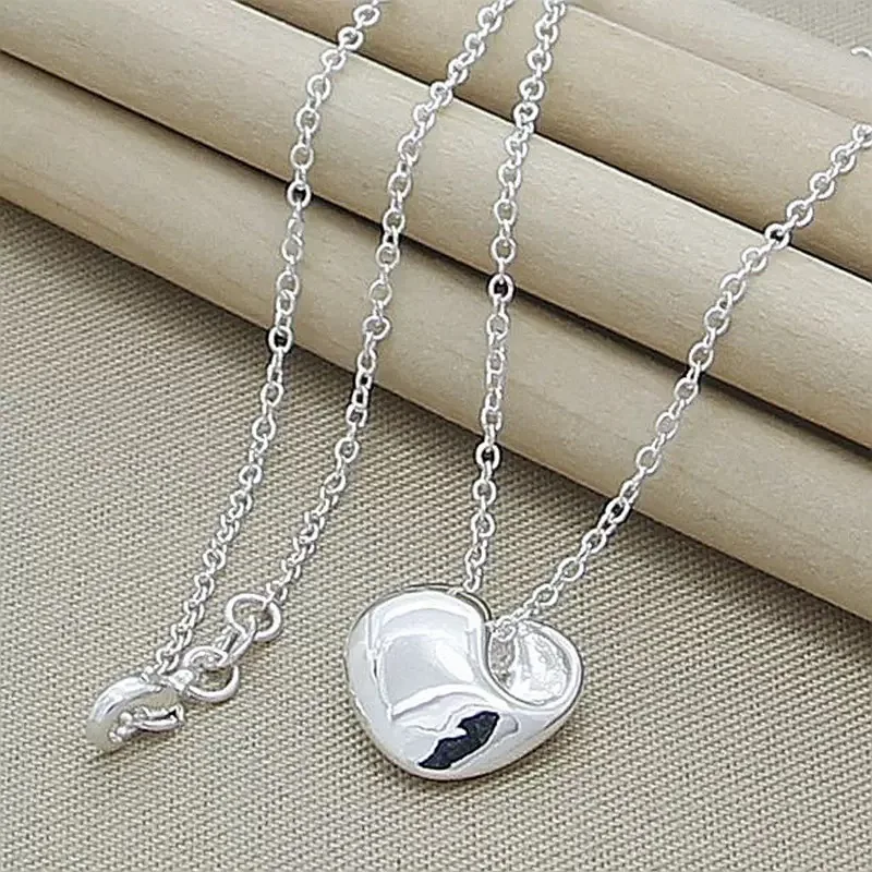 

925 Sterling Silver Heart Pendant Necklace For Women Creativity Gifts Street All-match Party And Daily Wear