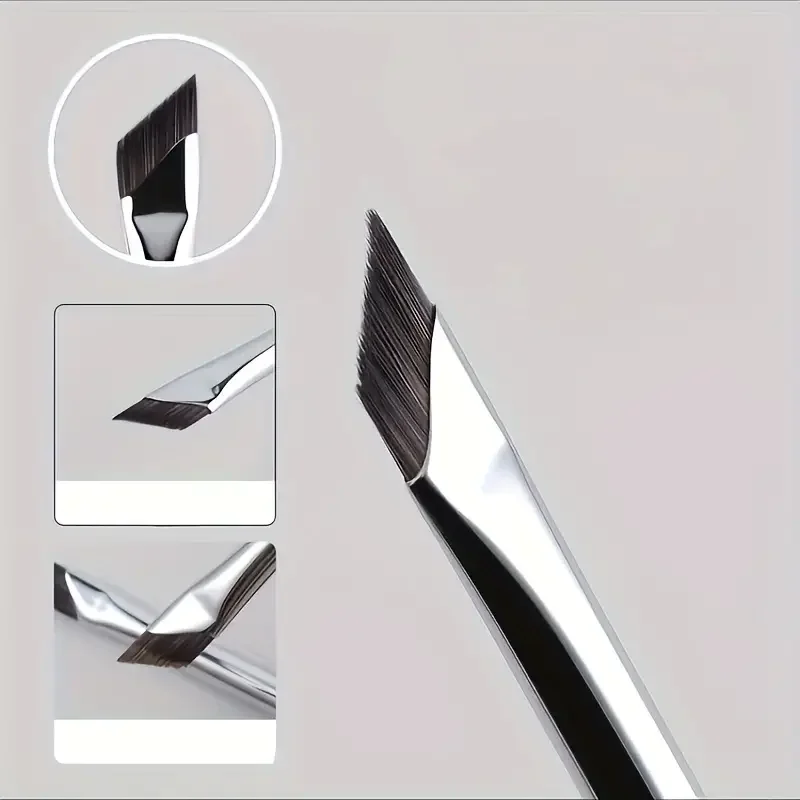 Angled Eyeliner Brush - Flat Blade For Precision Detailing, Nylon Bristles, Fragrance-Free, Abs Handle, Suitable For All Ski