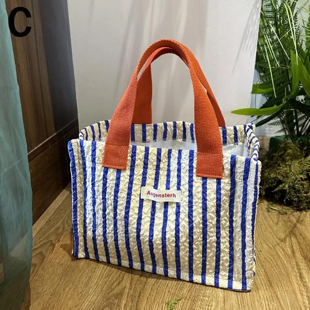 フラワーランチボックスバッグ高価値キャンバスハンドバッグ学生バッグランチオールマッチランチボックスバッグハンドバッグ便利な N2g5