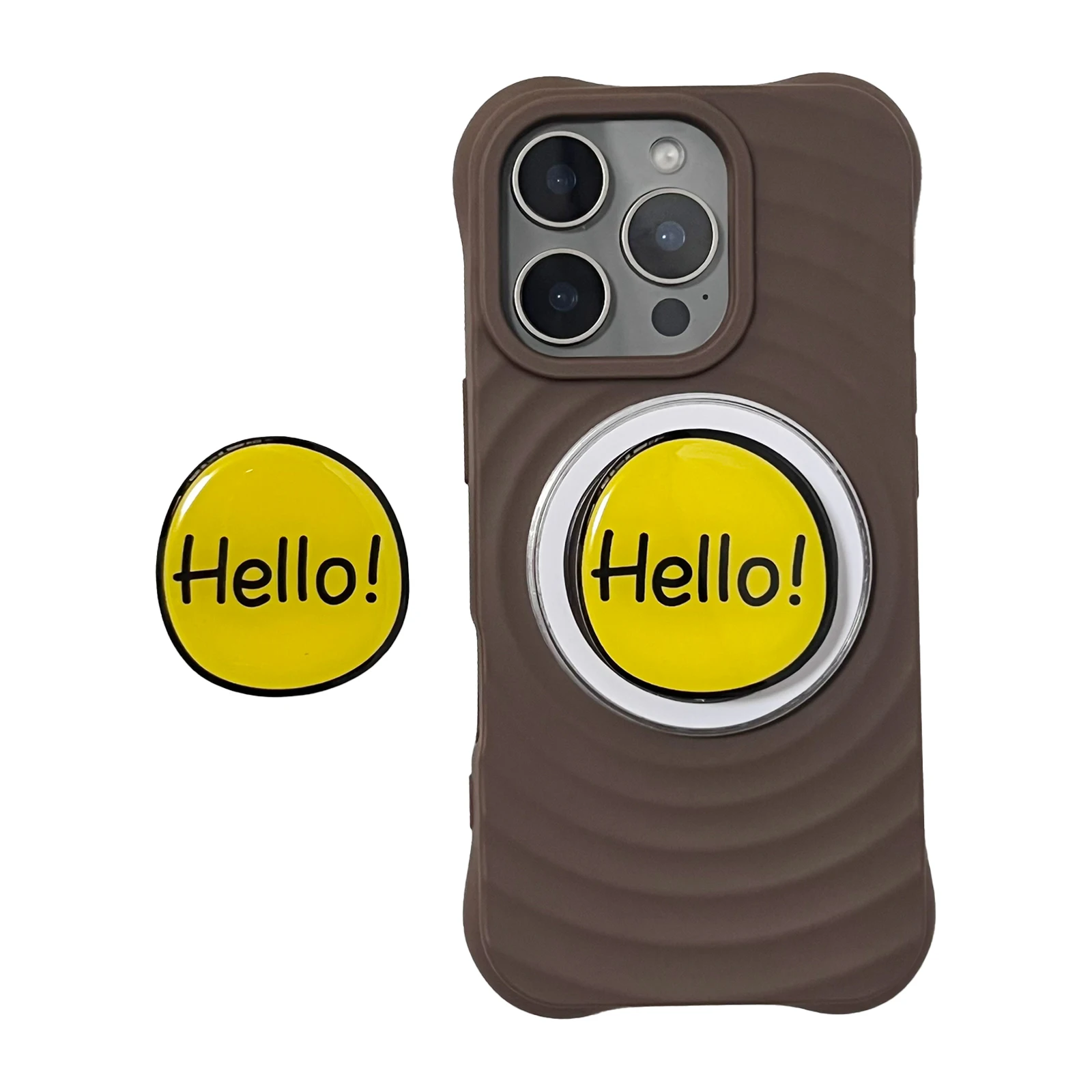 Koreanischer Niedlicher Cartoon-Orange-Hello-Handyhalter Griptok-Ständer für iPhone 17 Pro Max 16 Pro Max Grip Tok Halterung Mädchen Geschenk