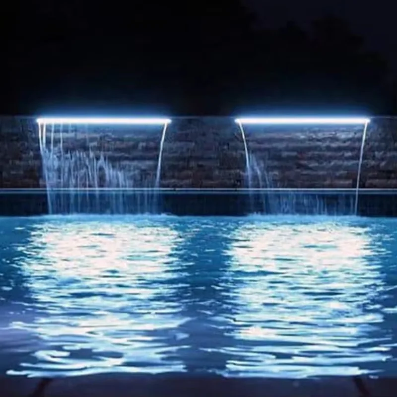 

Fenlin Modern Outdoor Swimming Pool Waterfall Made of Stainless Steel 304 or 316 for Hotel Garden and Villa Pool