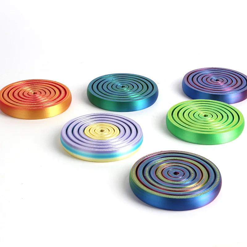 ของเล่นเสริมสมาธิแบบหมุนได้ 7 วงแหวน พิมพ์ 3 มิติ แกว่งได้รอบทิศทาง บรรเทาความวิตกกังวล ของเล่นคลายเครียดสำหรับสำนักงาน ของเล่นเสริมประสาทสัมผัส เหมาะสำหรับเป็นของขวัญในงานปาร์ตี้