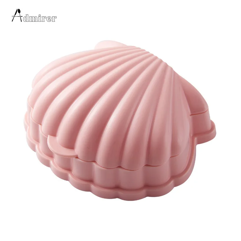 1Pcs Natural Shell Shaped Soap Box with Lid Draining Non-slip Soap Holder Case Soap Dish PP Plastic Kitchen Bathroom Accessories