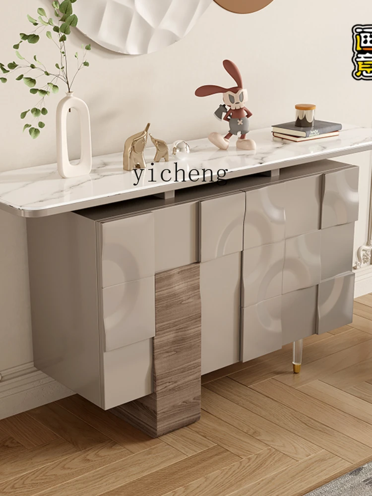 XL Light Luxury Stone Plate Entrance Door Side View Small Apartment Hotel Villa Console Tables