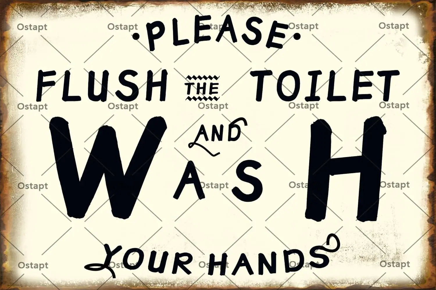 Toilet Tips Please Flush The Toilet And Wash Your Hands Funny Home Decor Bathroom Wall Art Decor Vintage Toilet Poster Art For H