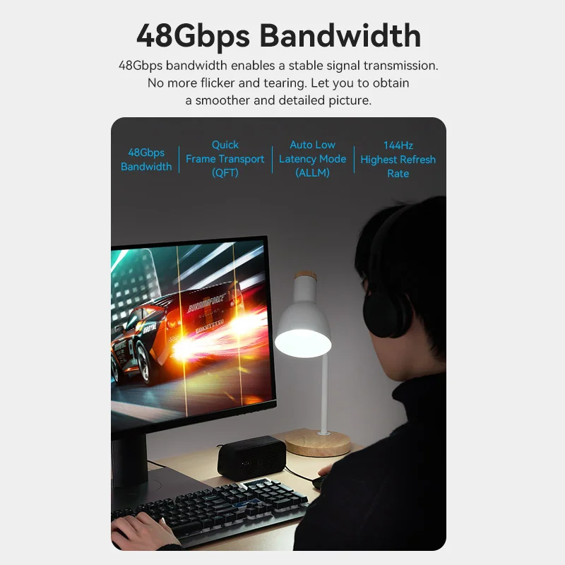 Przewód przedłużający 8K włókna światłowodowe kabel HDMI 48 gb/s HDMI 2.1 kabel 8K @ 60Hz HDR eARC HDMI przewód kompatybilny z RTX 3090 LG Samsung