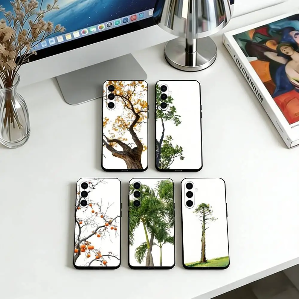 Scenic tree Phone Case Black Silicone Soft For Samsung Galaxy A73,A72,A71,A70,A53,A52,A51
