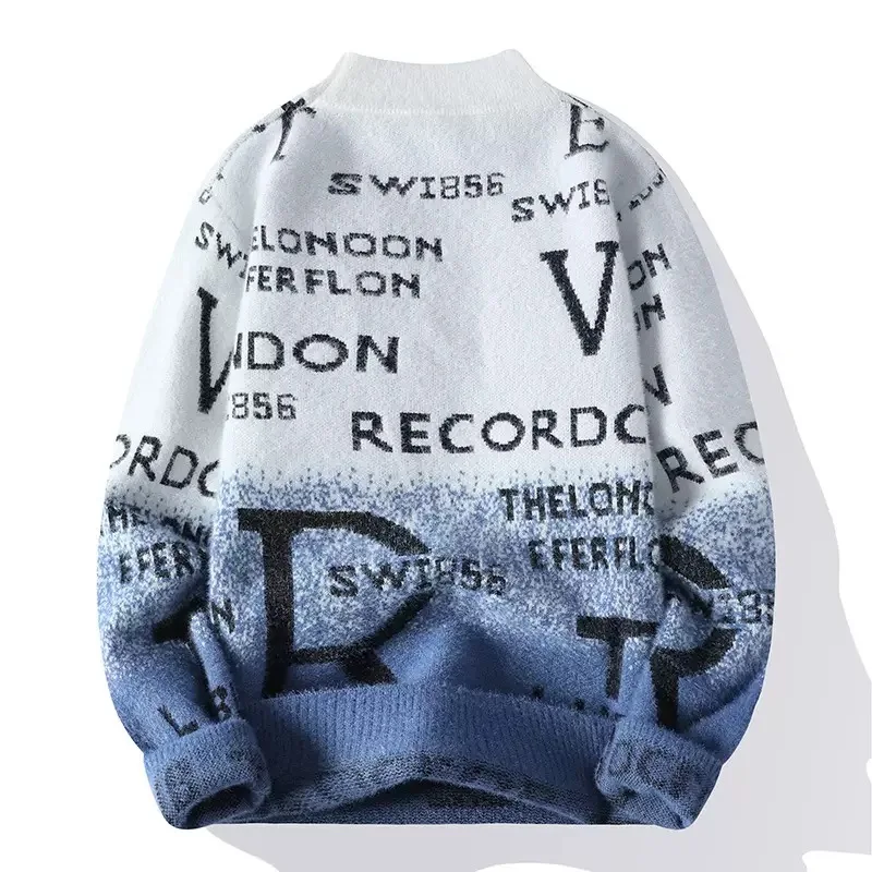 Otoño/Invierno nueva tendencia de moda impreso grueso cálido pulóver Casual suelto deportes de gran tamaño suéter de alta calidad M-3XL