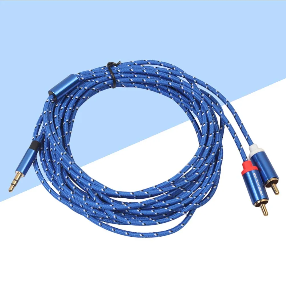

Speaker 3.5Mm To 2 Stereo Adapter Audio Cable 1 Meter Nylon Braided Copper Core Cordaudio Adapter Cable3.5 Mm To Audio Cable