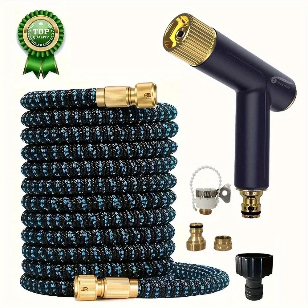 

Expandable Garden Hose Retractable Lightweight No-Kink Leak-Proof Design with Rubber Material Durable Connectors for Yard