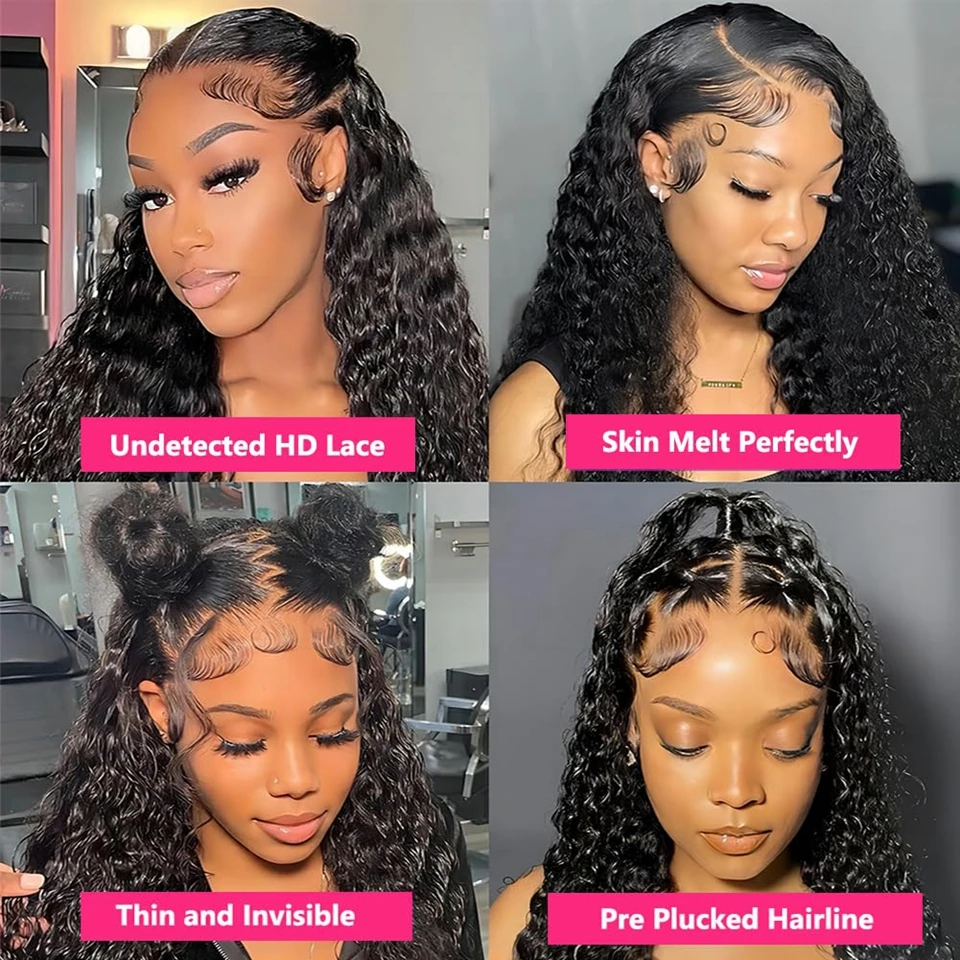 5x5 HD Lace Closure Wigs Deep Wave Human Hair Lace Front Wig Glueless Ready To Wear 13X6 Lace Frontal Human Hair Wigs