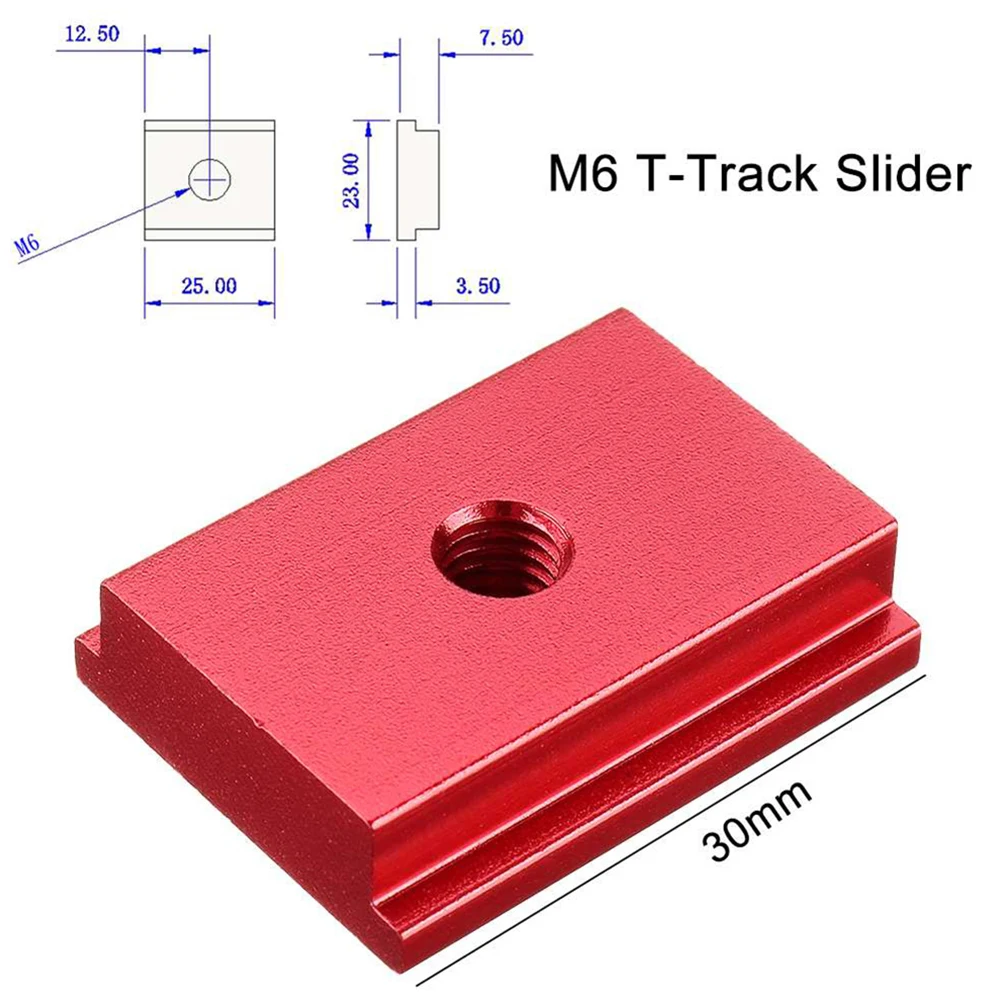 Deslizador de pista en T M6/M8, tuerca de ranura en T de aleación de aluminio, pista de inglete estándar para mesa de sierra, banco de trabajo, herramientas de bricolaje, 1 ud.