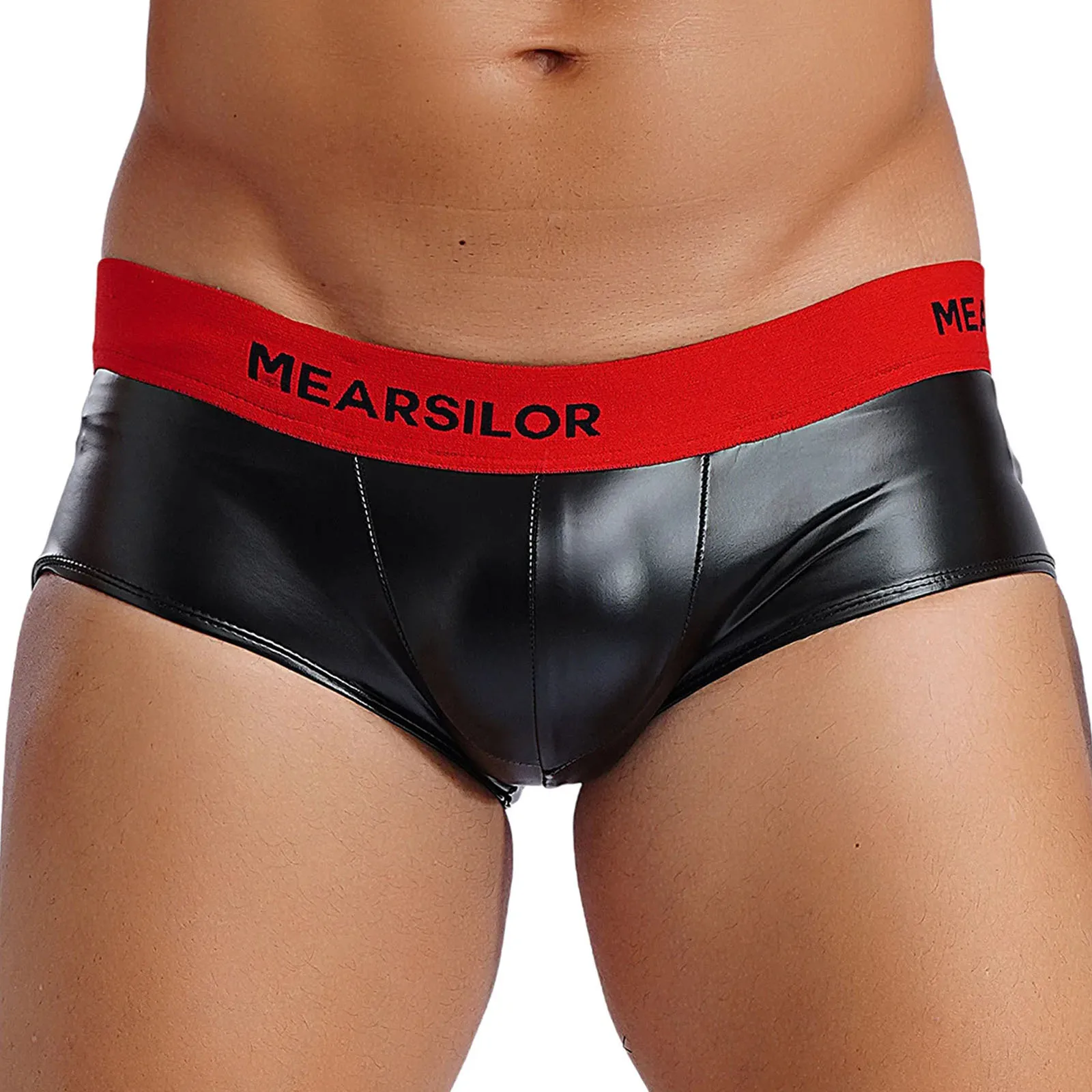 

Mens Sexy Panties Latex Lingerie Wet Look Patent Leather Swimming Trunks Low Rise Bulge Pouch Briefs Boxer Shorts Swimwear