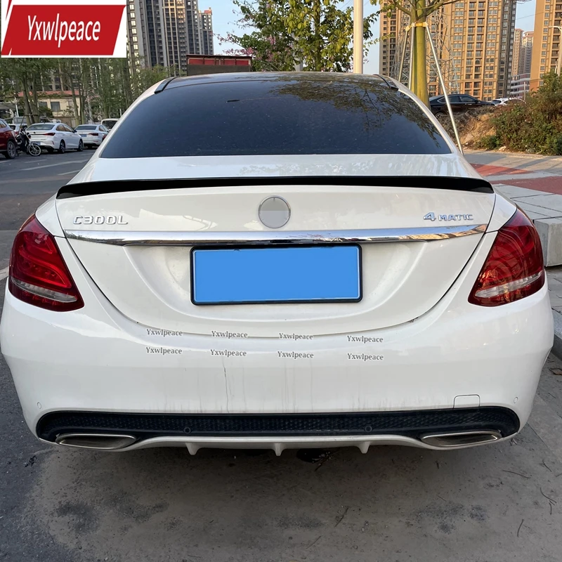 

For Benz C Class Sedan 4-Door W205 C63 AMG C180 C200 C260 C300 Spoiler 2014-2019 High Quality ABS Plastic Rear Trunk lip Spoiler