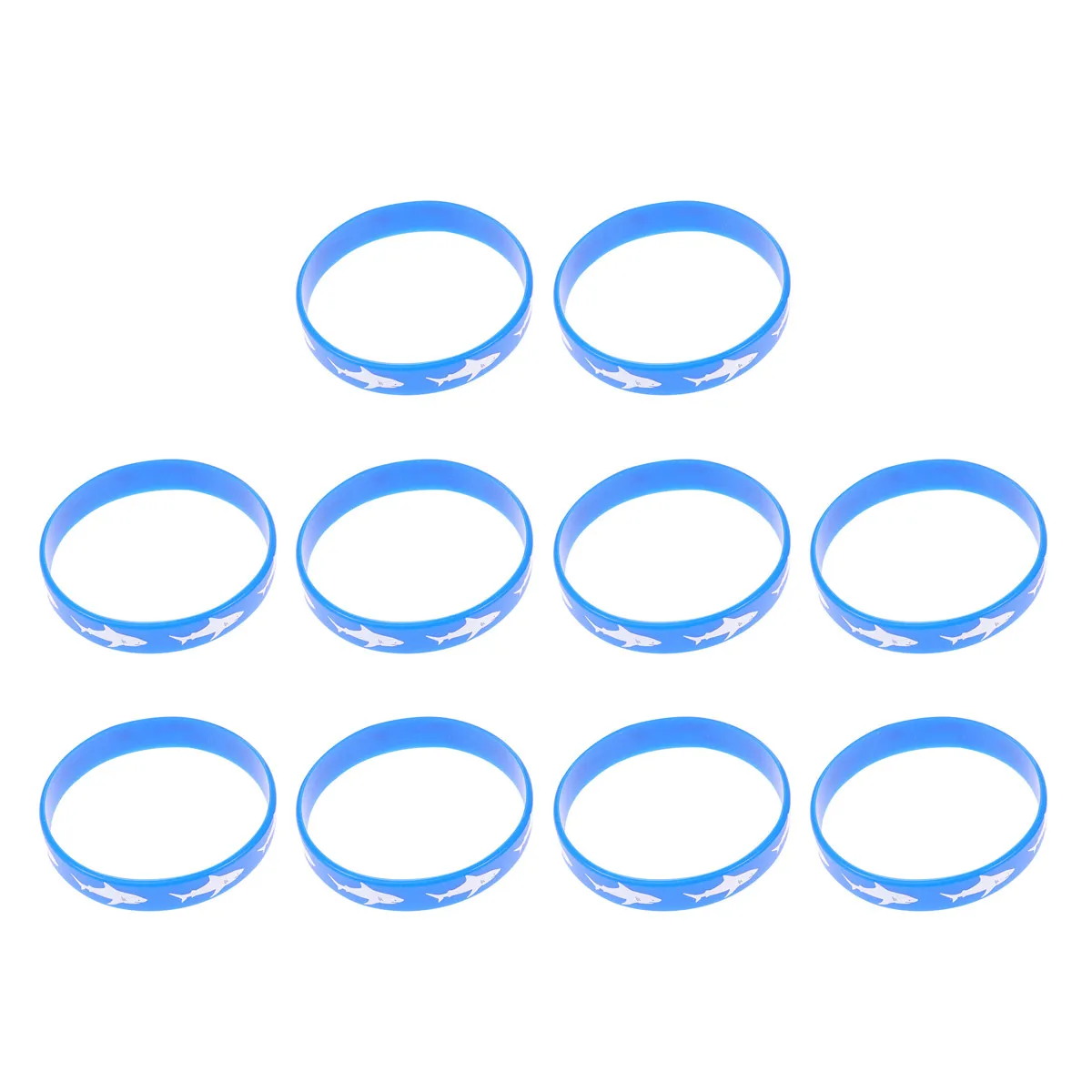 

10 Pcs Silicone Decoration Band Bracelet Silicone Wristbands Blue Straps Durable Stretch Kids Adults Party Gift