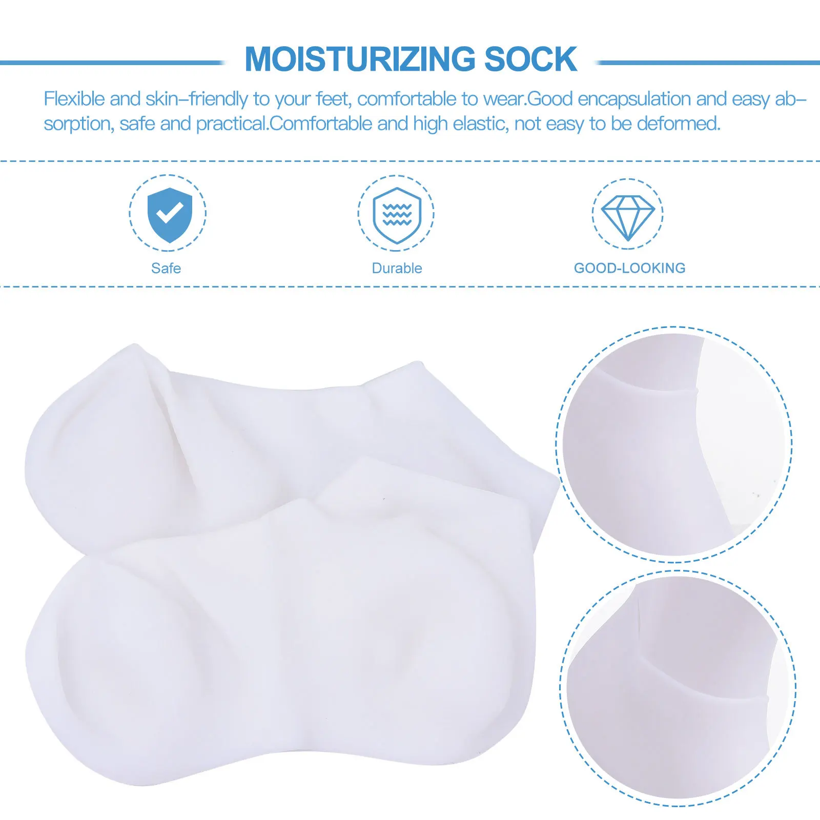 1 par de calcetines para el cuidado de los pies, calcetín hidratante Natural antiseco para tratamiento de los pies para la piel suave, herramienta de cuidado de la piel Unisex de alta elasticidad