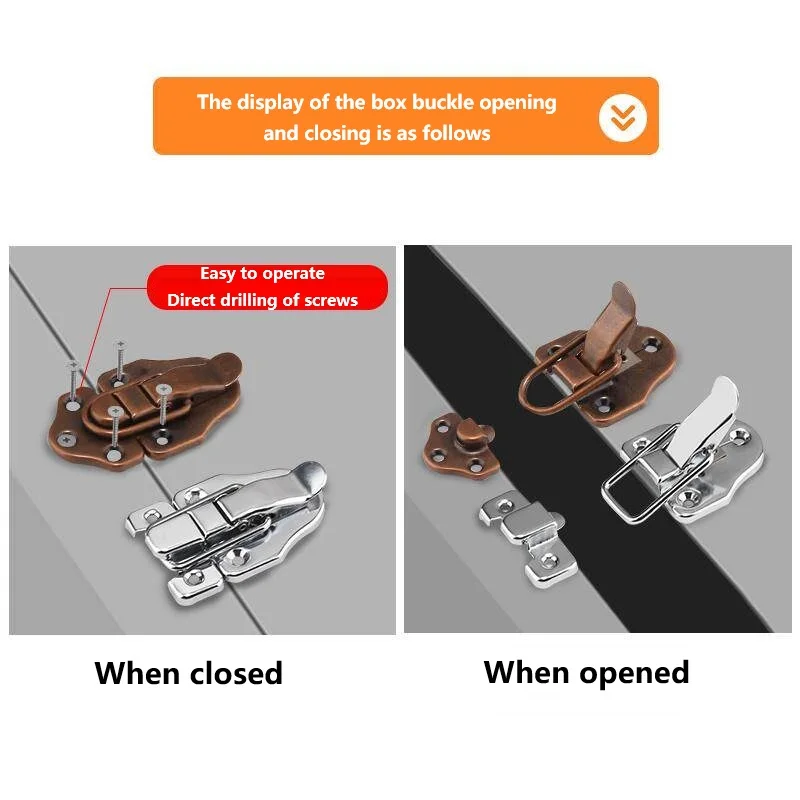 Aviation Box Buckle Iron Sheet Luggage Craft Box Dining Table Desktop Door & Window Buckle for Home And Travel