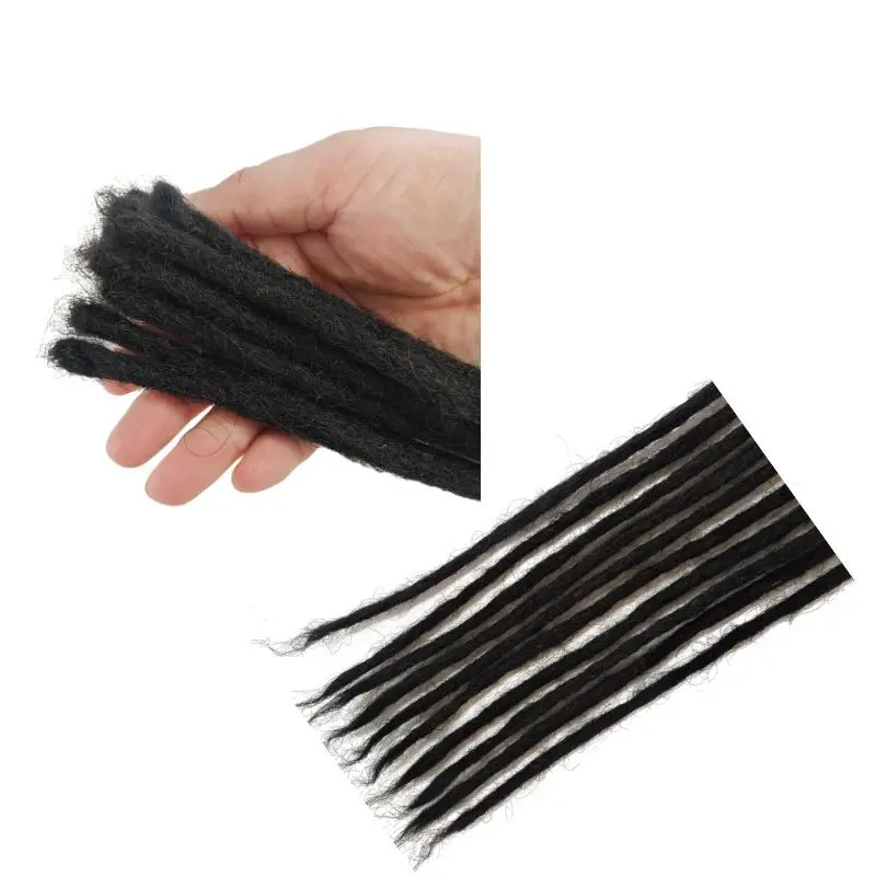 0.4-0.6cm 100% Human Hair Handmade Dreadlocks Hair Extensions Natural Black Crochet Hair Strands Crochet Braids For Women