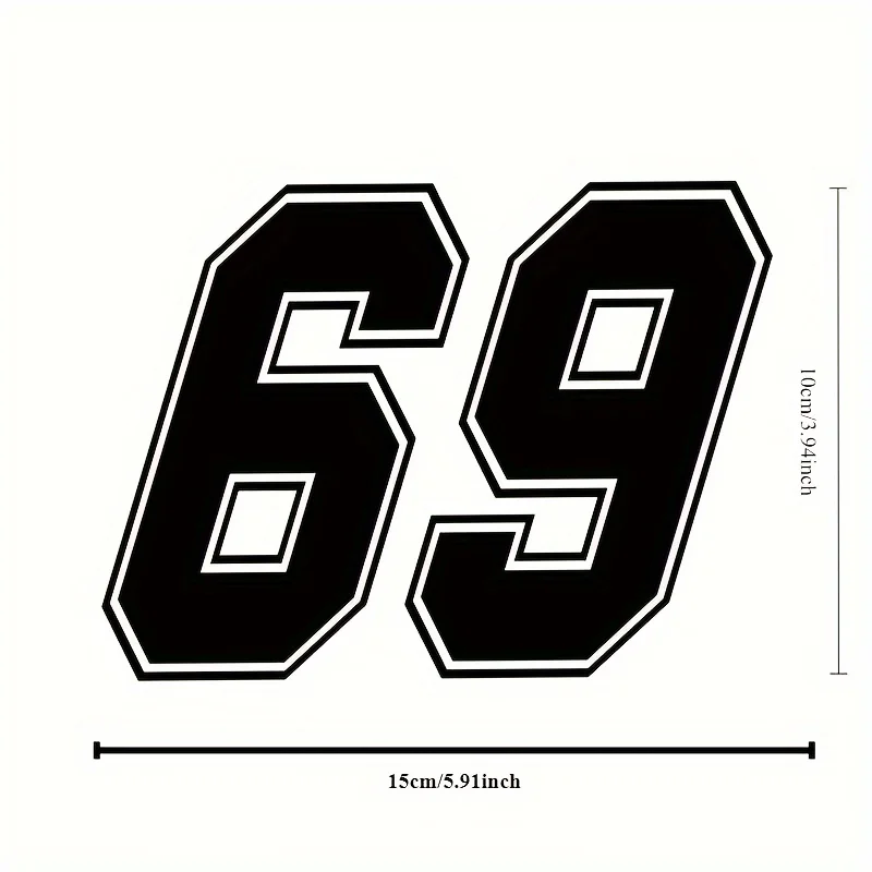 Funny 3D Number 69 Sticker Vinyl Decal Waterproof Car Motorcycle Window Weatherproof Decoration