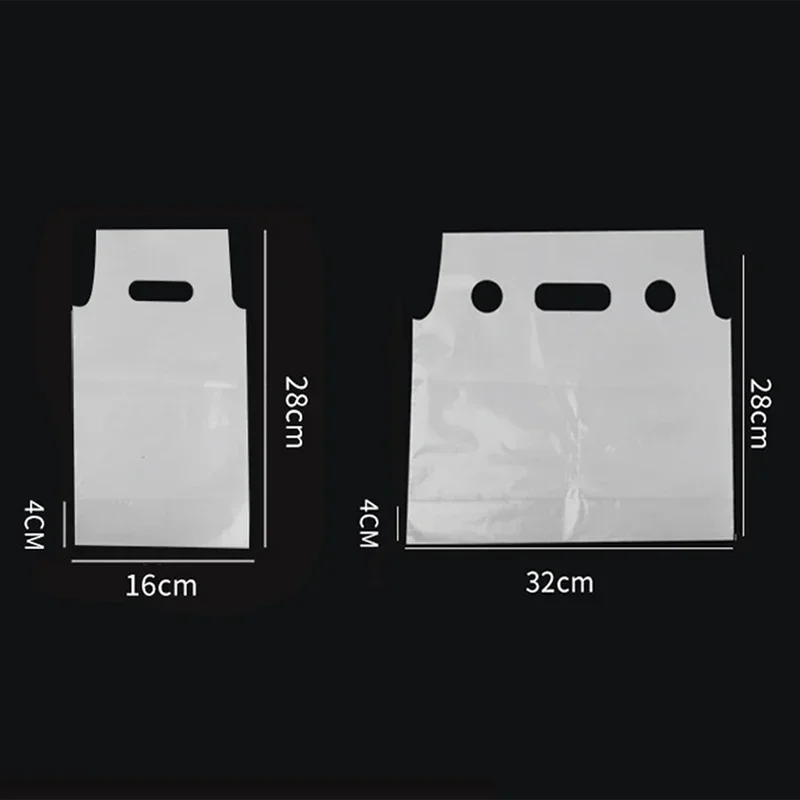 100pcs 500-700ml Clear Plastic Packaging Bag Single/Double Cup Coffee Take-away Bags Milk Tea Beverage Tote Bag Party Supplies