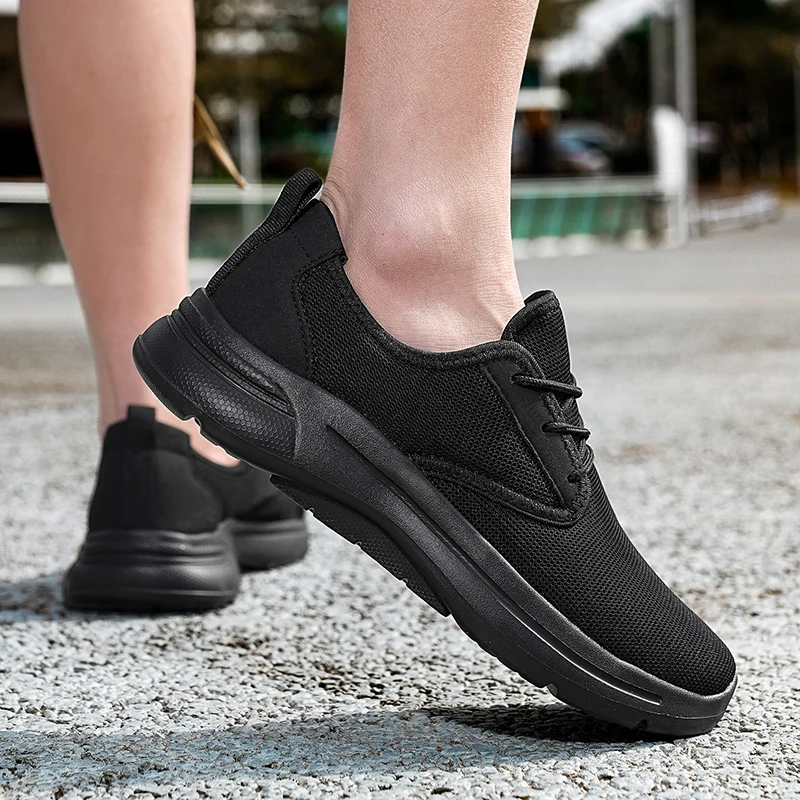 

Мужская прогулочная обувь, спортивные сетчатые лоферы для бега и фитнеса, спортивные уличные дышащие кроссовки на плоской подошве, размер 39-48