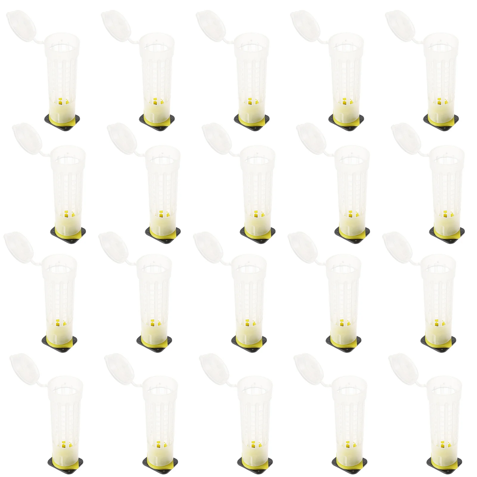 20 قطعة الغطاء الواقي لخلية الملكة البلاستيك خلية النحل حارس السلامة مكافحة العض دائم سهلة نظيفة تربية النحل أداة قفص النحل حامي