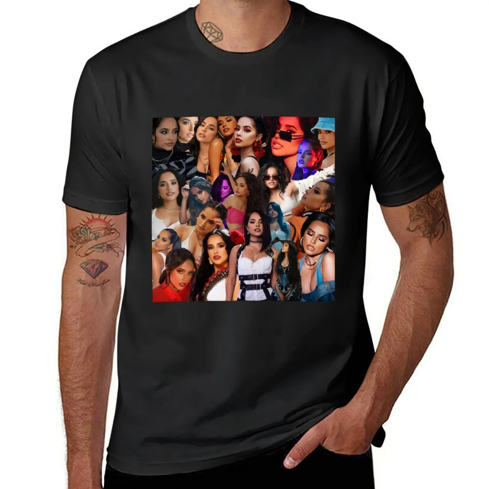 

Becky G collage T-Shirt plain blacks funnys Short sleeve tee tshirts for men